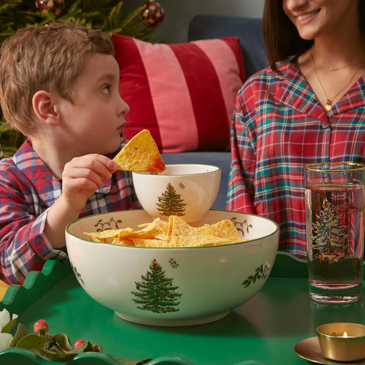 Christmas Tree Tiered Chip n Dip Bowl image number null